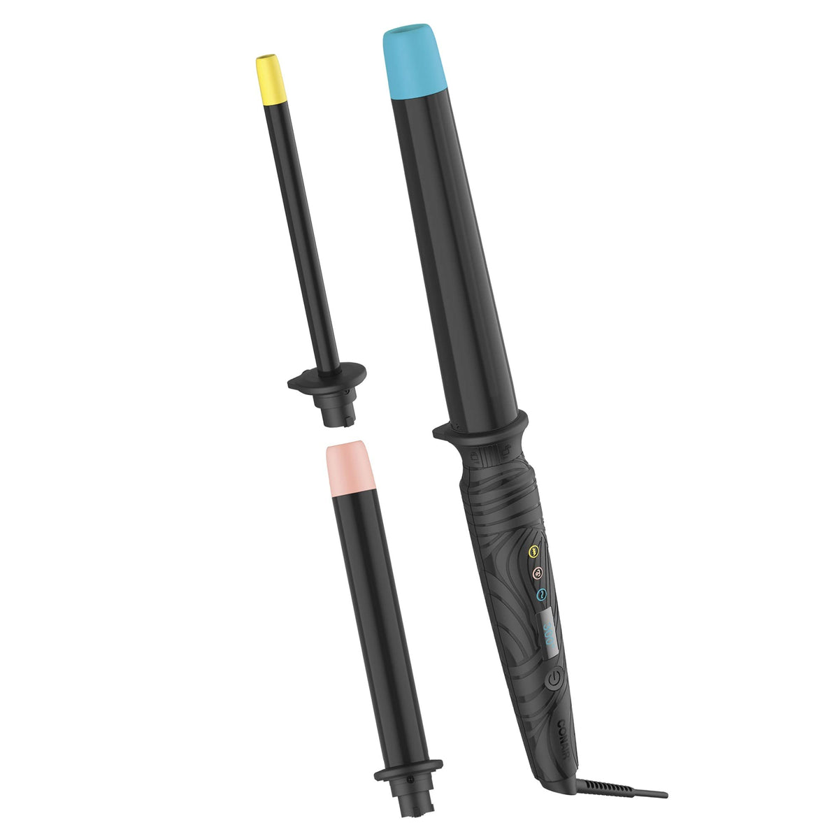 Conair Curl Collective 3-in-1 wand enables versatile styling for multiple curl patterns.