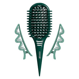 Conair Curl Define Pro detangler brush top view with dual-vent design for fast styling.