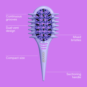 Conair Curl Define Pro Mini Detangler Brush dual-vent design speeds drying while detangling