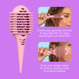 Conair Curl Define Pro Mini Detangler Brush smooths curls and reduces frizz for defined texture.