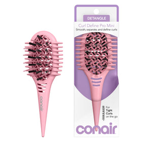 Conair Curl Define Pro Mini Detangler Brush targets tight curls for smooth detangling.