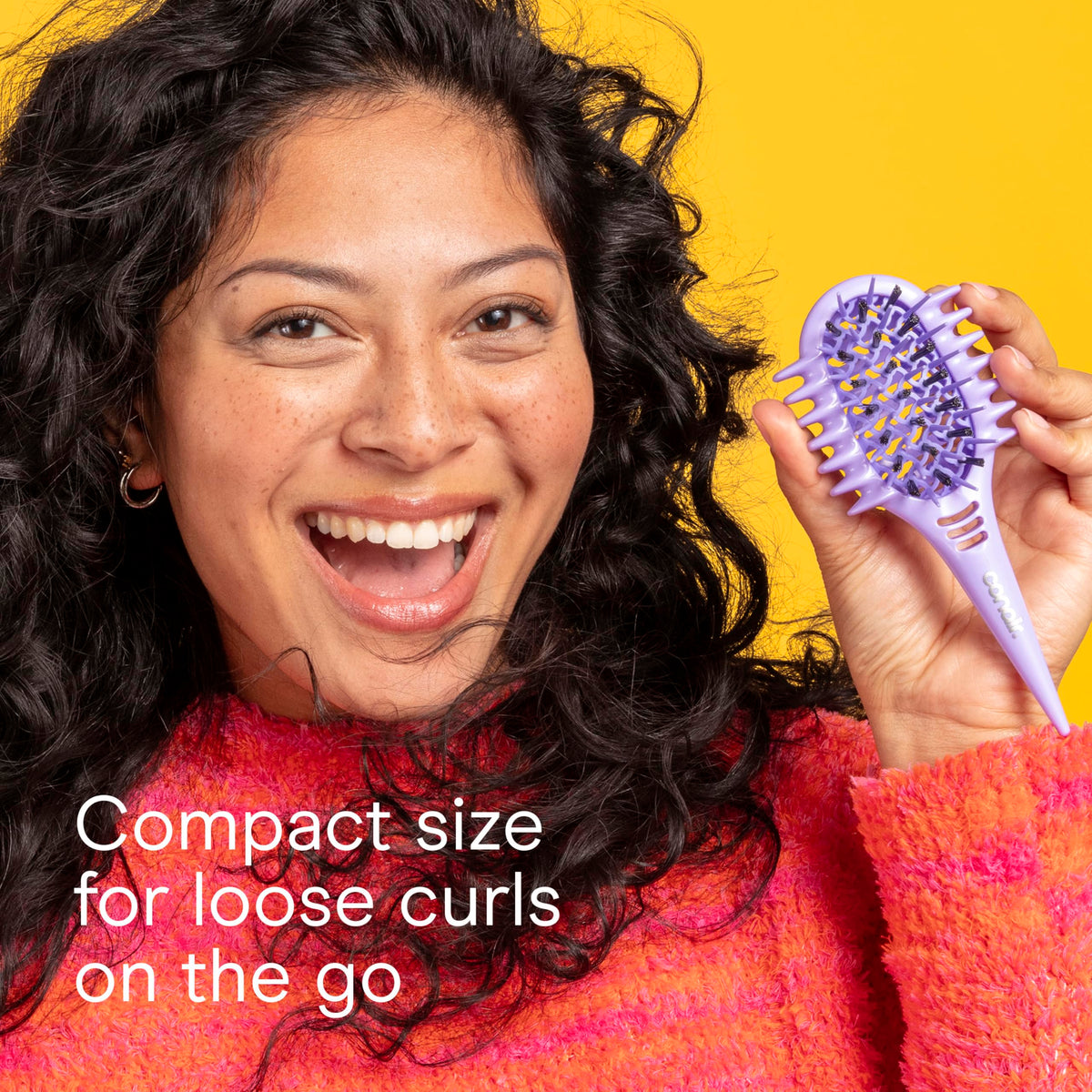 Conair Curl Define Pro Mini Detangler Brush works on wet hair for quick shaping