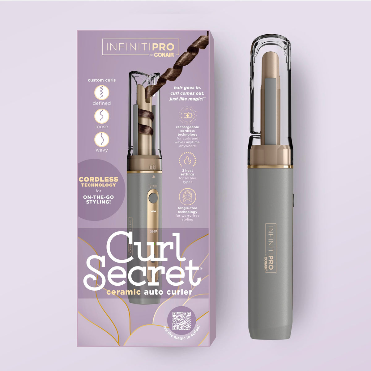 Conair Curl Secret Mini compact design ideal for short to medium hair.