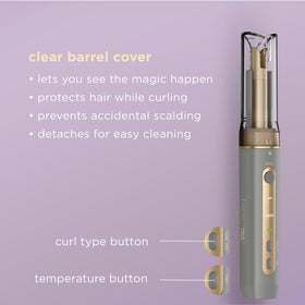 Conair Curl Secret Mini protective barrel cover ensures safe operation.