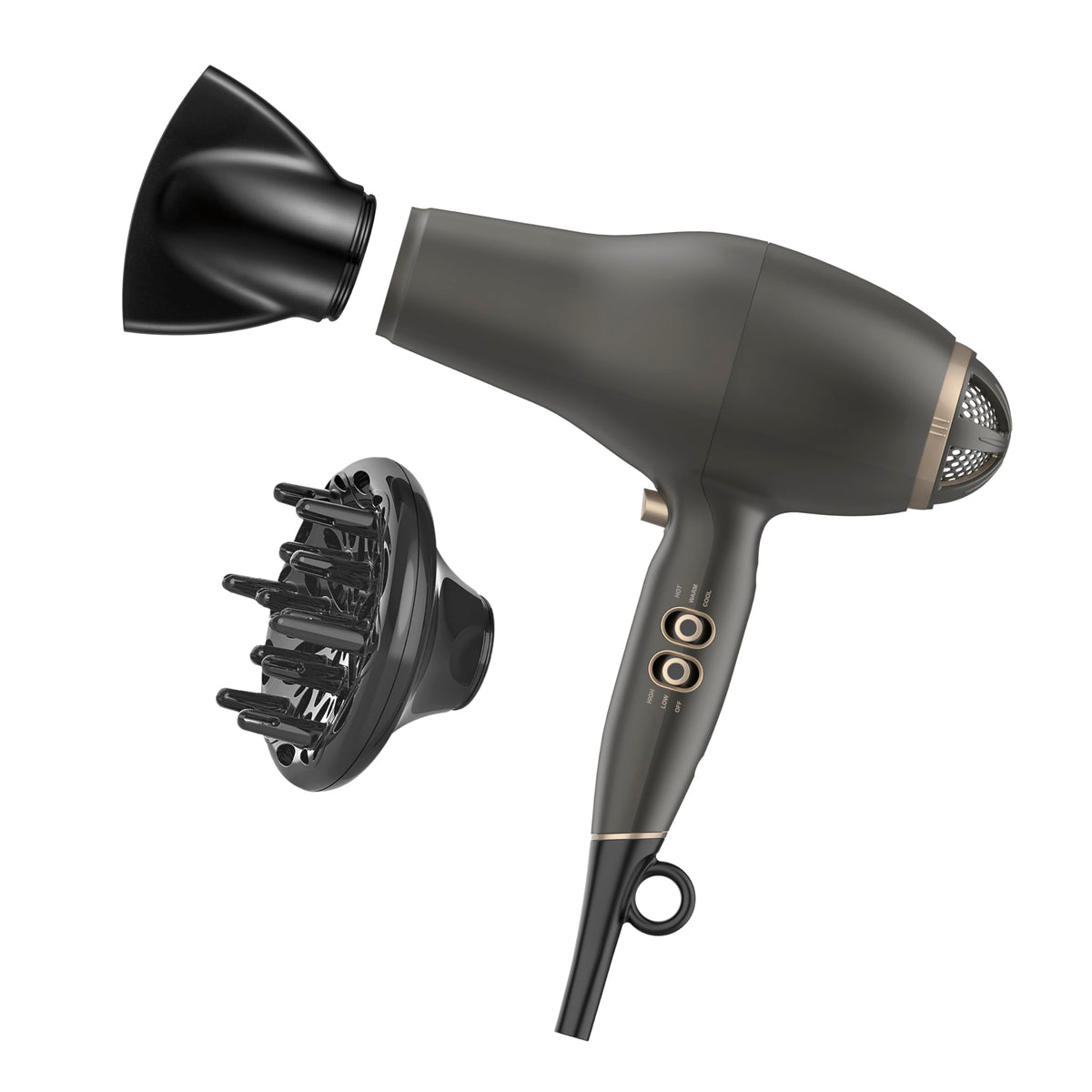 Conair Infiniti Pro FloMotion Pro dryer dial controls airflow for personalized styling.
