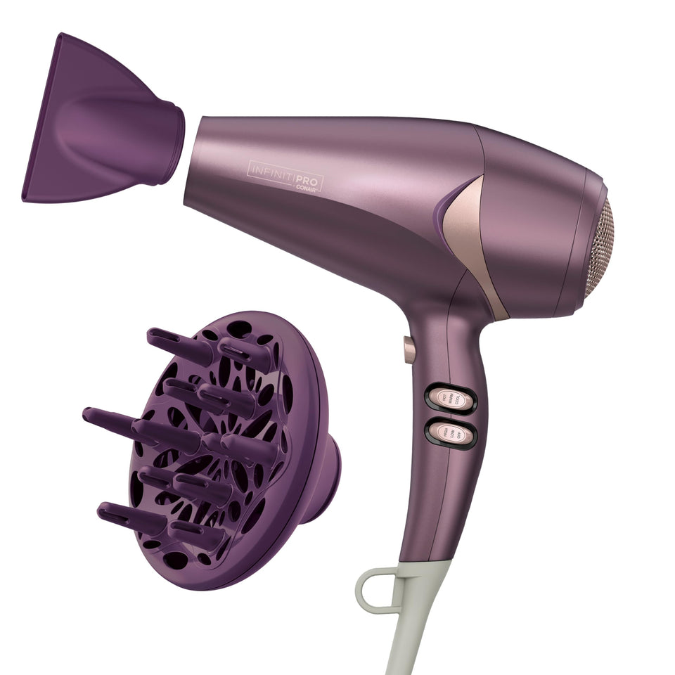 Conair Infiniti Pro Style & Shine dryer with diffuser for smooth, frizz-free curls.