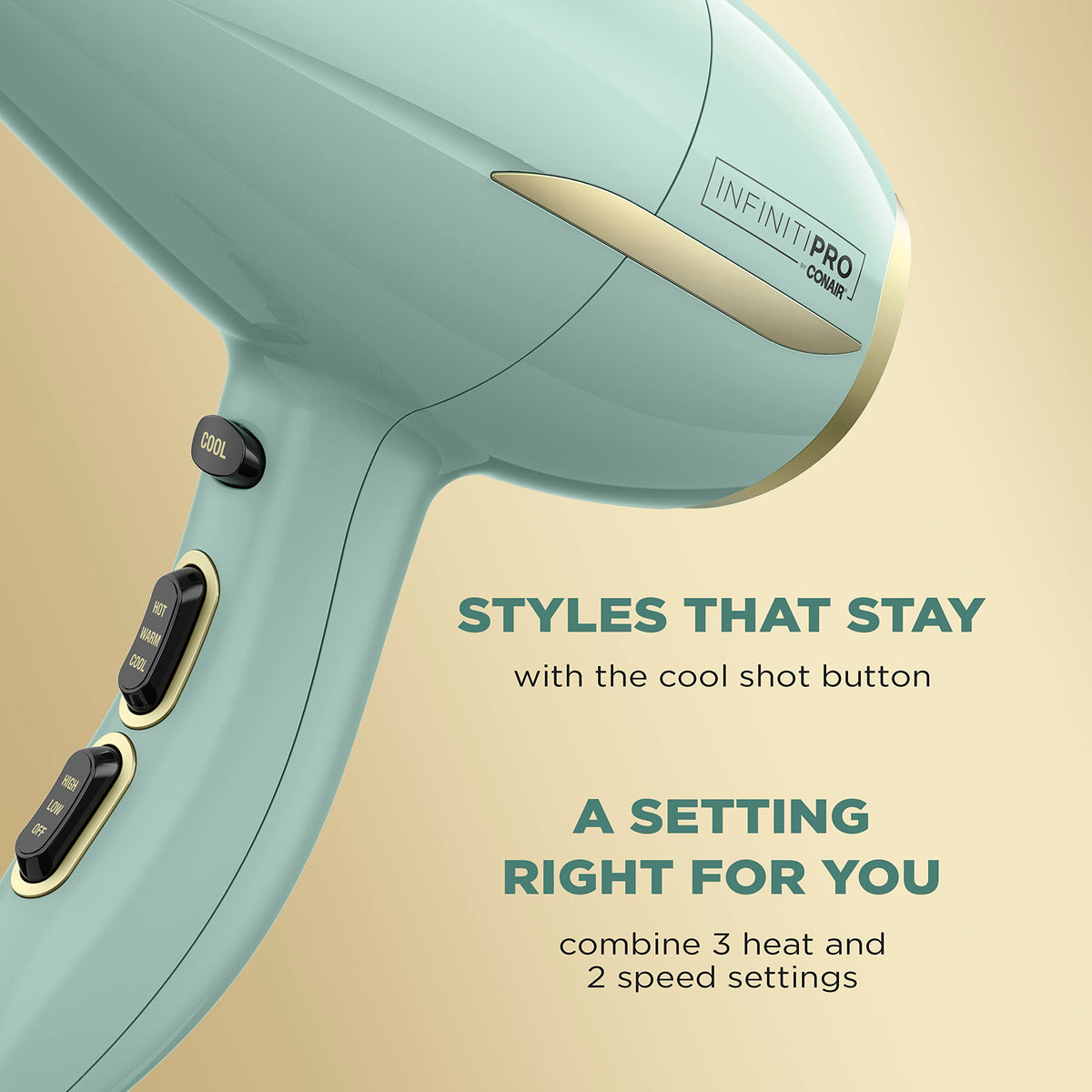Conair InfinitiPRO ergonomic handle design for comfortable styling