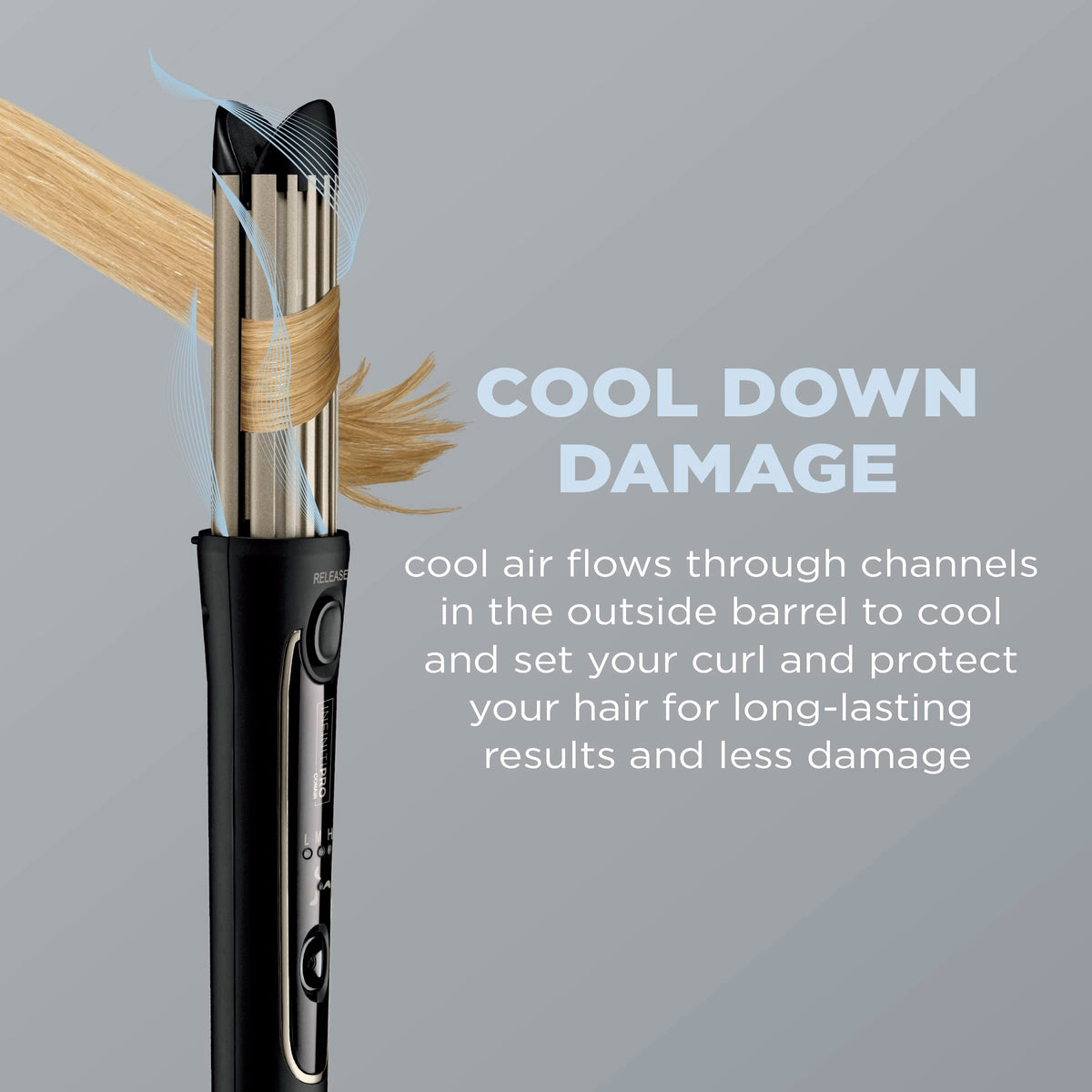 Conair InfinitiPRO Cool Air Styler outer channels cooling curls for defined waves