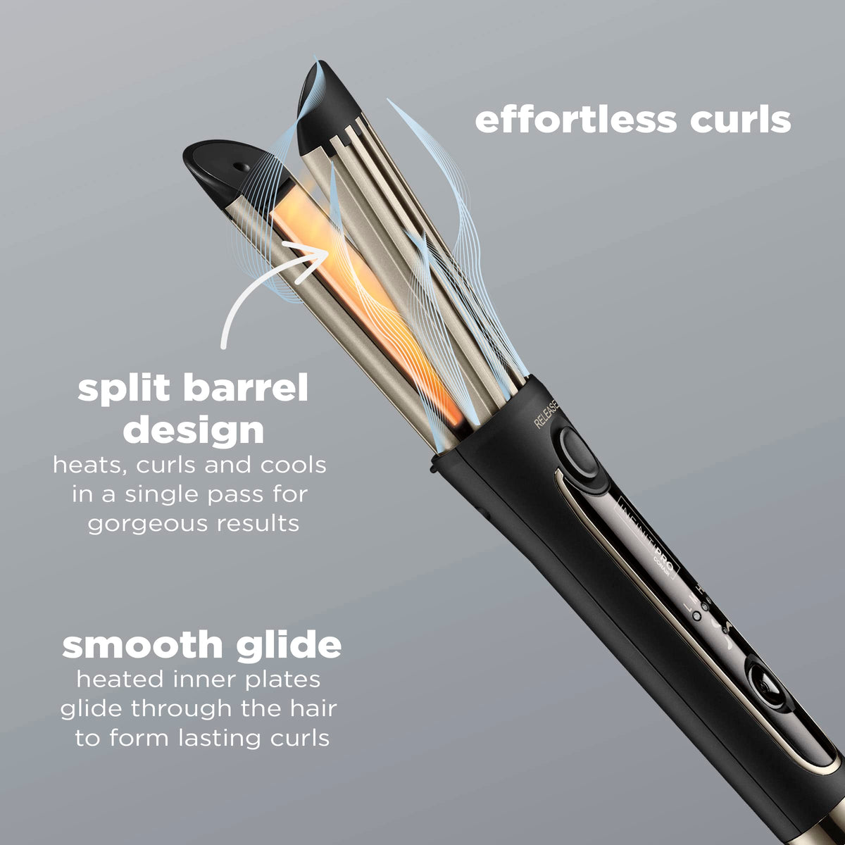Conair InfinitiPRO Quartz ceramic-coated plates glide smoothly with minimal tugging