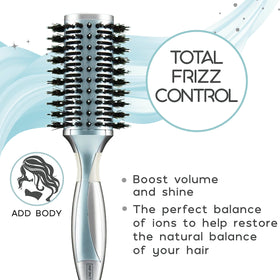 Conair InfinitiPro detangler brush on damp hair for gentle detangling and shine