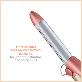 Conair INFINITIPRO Frizz Free curling iron ergonomic handle used for comfortable styling during long sessions.