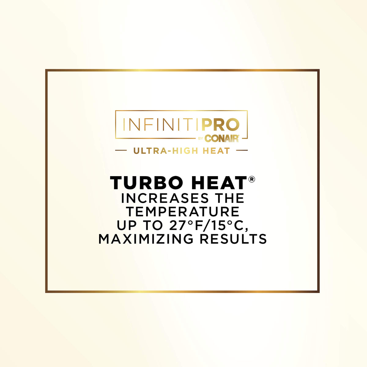 Smoothing action on coarse hair using the INFINITIPRO device in a mirror.