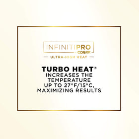 Smoothing action on coarse hair using the INFINITIPRO device in a mirror.