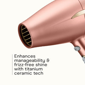 Ionic technology boosts shine while reducing frizz for easier manageability.