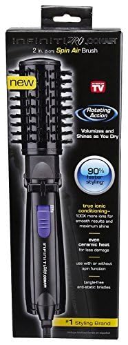 Conair InfinitiPro Spin Air 2-inch with ion generator reduces frizz and adds shine.