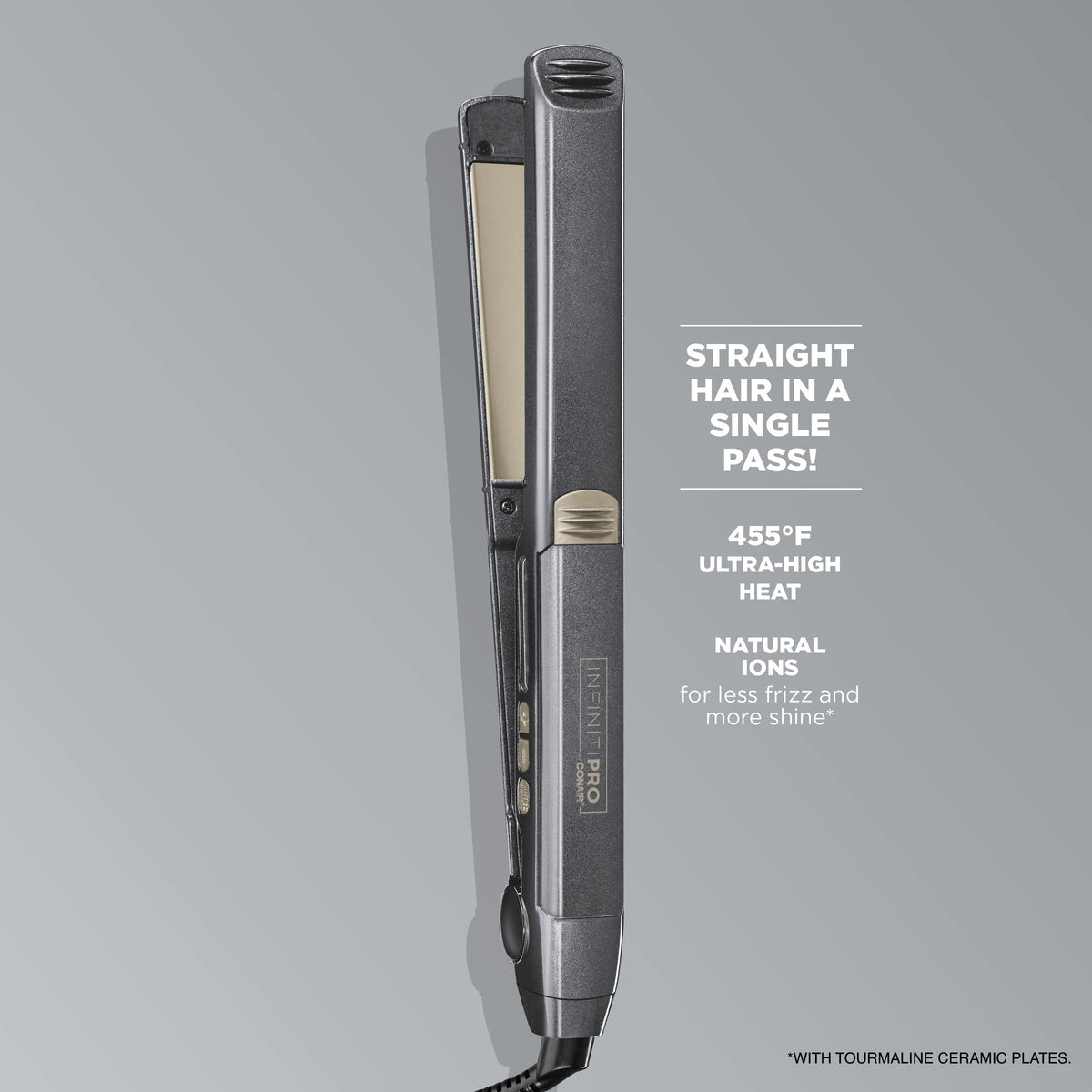 Conair Infinitipro teal iron with digital display for accurate heat settings