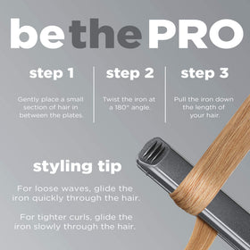 Conair Infinitipro teal flat iron on bathroom counter ready to style