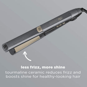 Conair Infinitipro teal flat iron shows quick heat-up and adjustable temperature