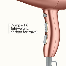 Titanium ceramic heating provides even heat across hair strands.