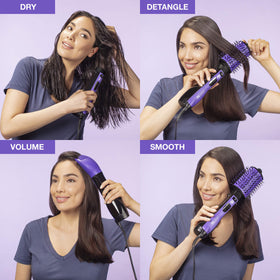 Conair Knot Dr. All-In-One oval dryer brush used on wet-to-dry styling for versatility
