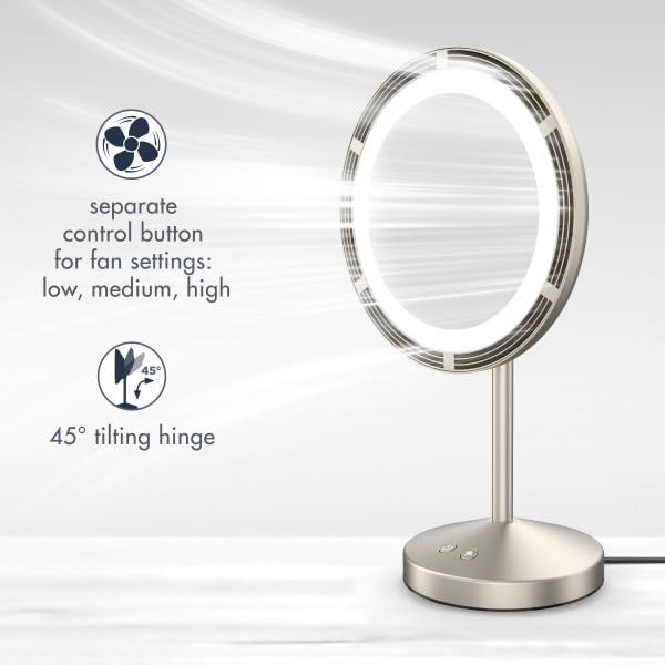 Conair mirror includes 10x spot magnification for detailed skincare and makeup editing