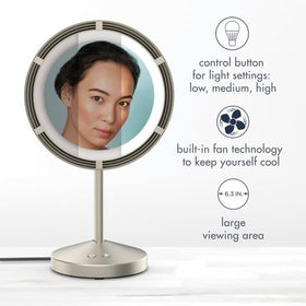 Conair lighted mirror tilts 45 degrees for easy angle adjustment and full-face view