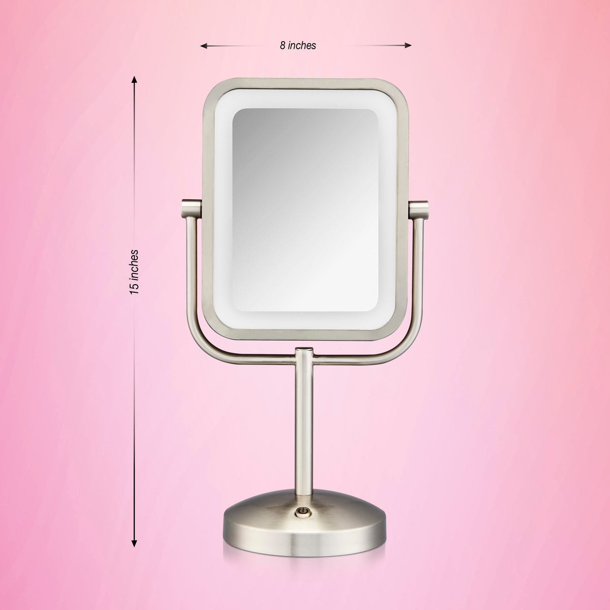 Conair lighted makeup mirror battery operation base for cordless convenience.