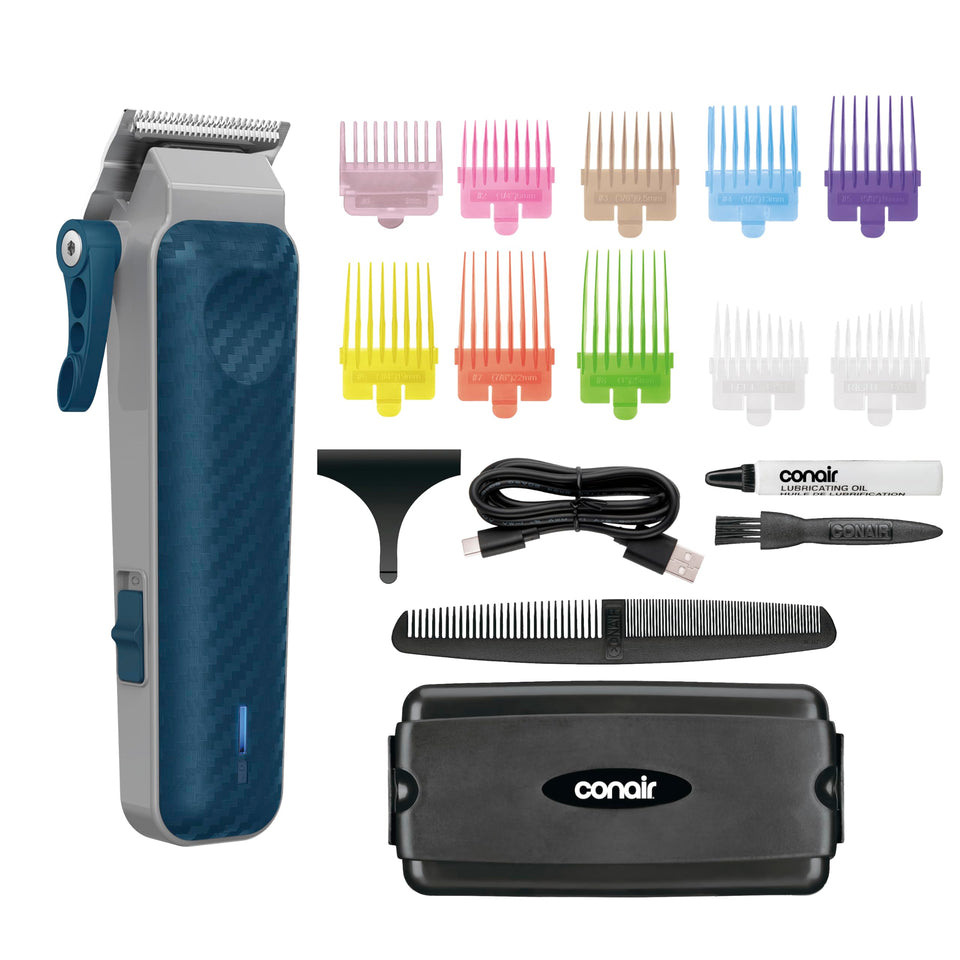 Conair Men lithium-ion clipper-trimmer 17-piece kit for precise fades and at-home grooming