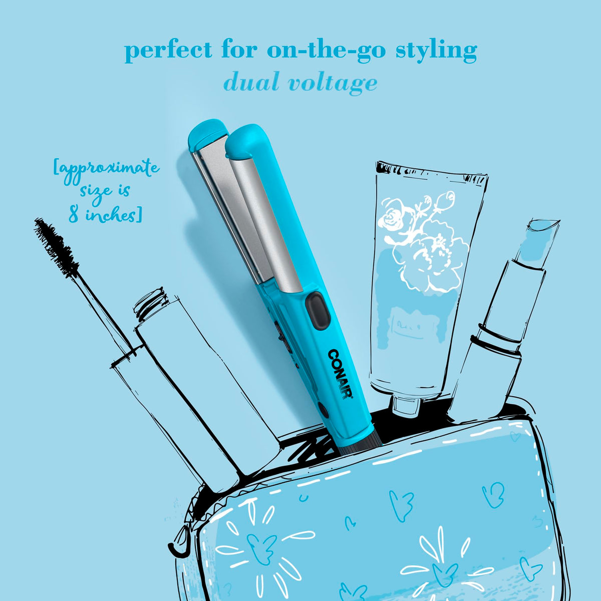 Conair Mini Dual Deluxe Styler ceramic technology distributes heat evenly for smooth results