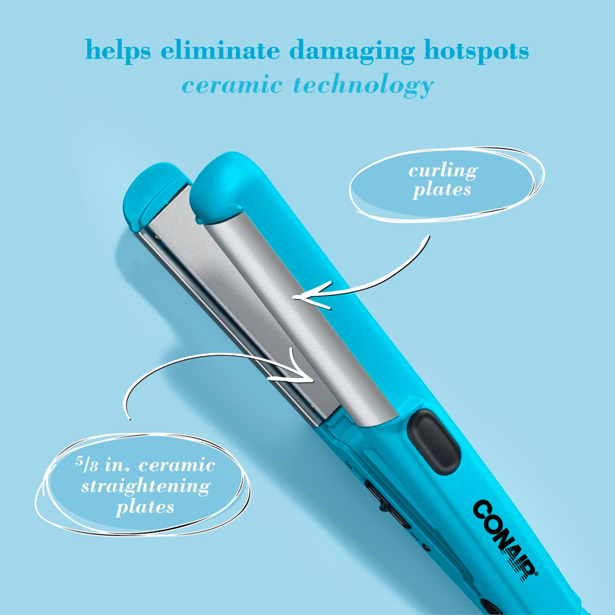 Conair Mini Dual Deluxe Styler straightens for a sleek, salon-like finish
