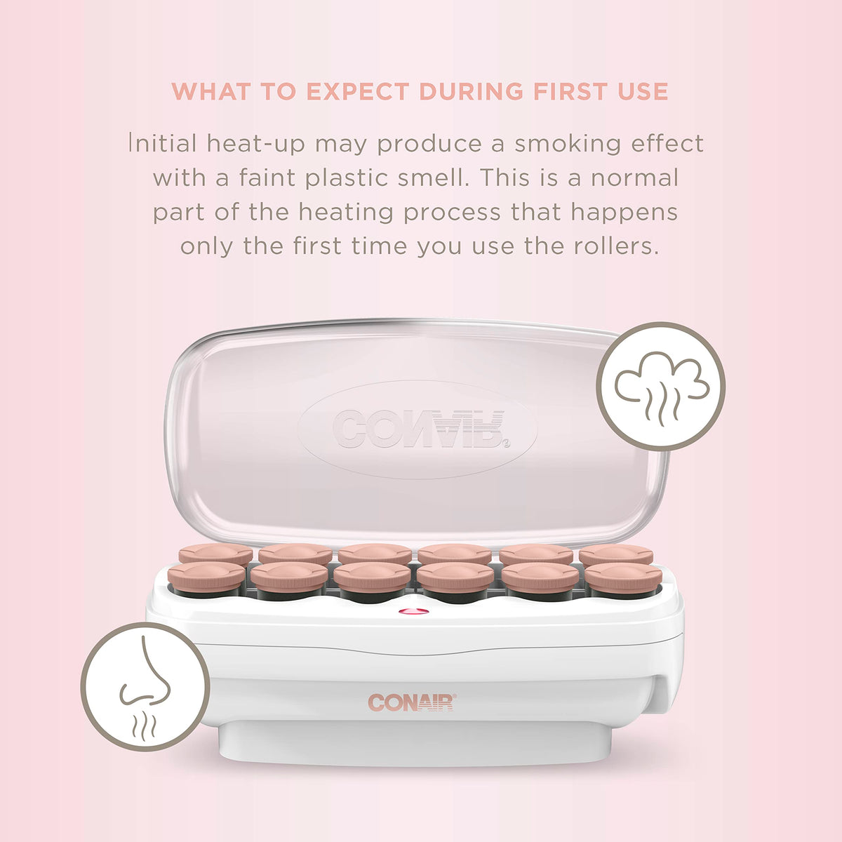 Conair ready-dot indicator shows when rollers are ready