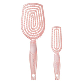 Conair Scalp Care detangling paddle brush adapts to the scalp for detangling and cleansing.