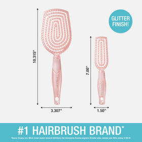 Conair travel brush set in blush pink ready for portable detangling and scalp care.