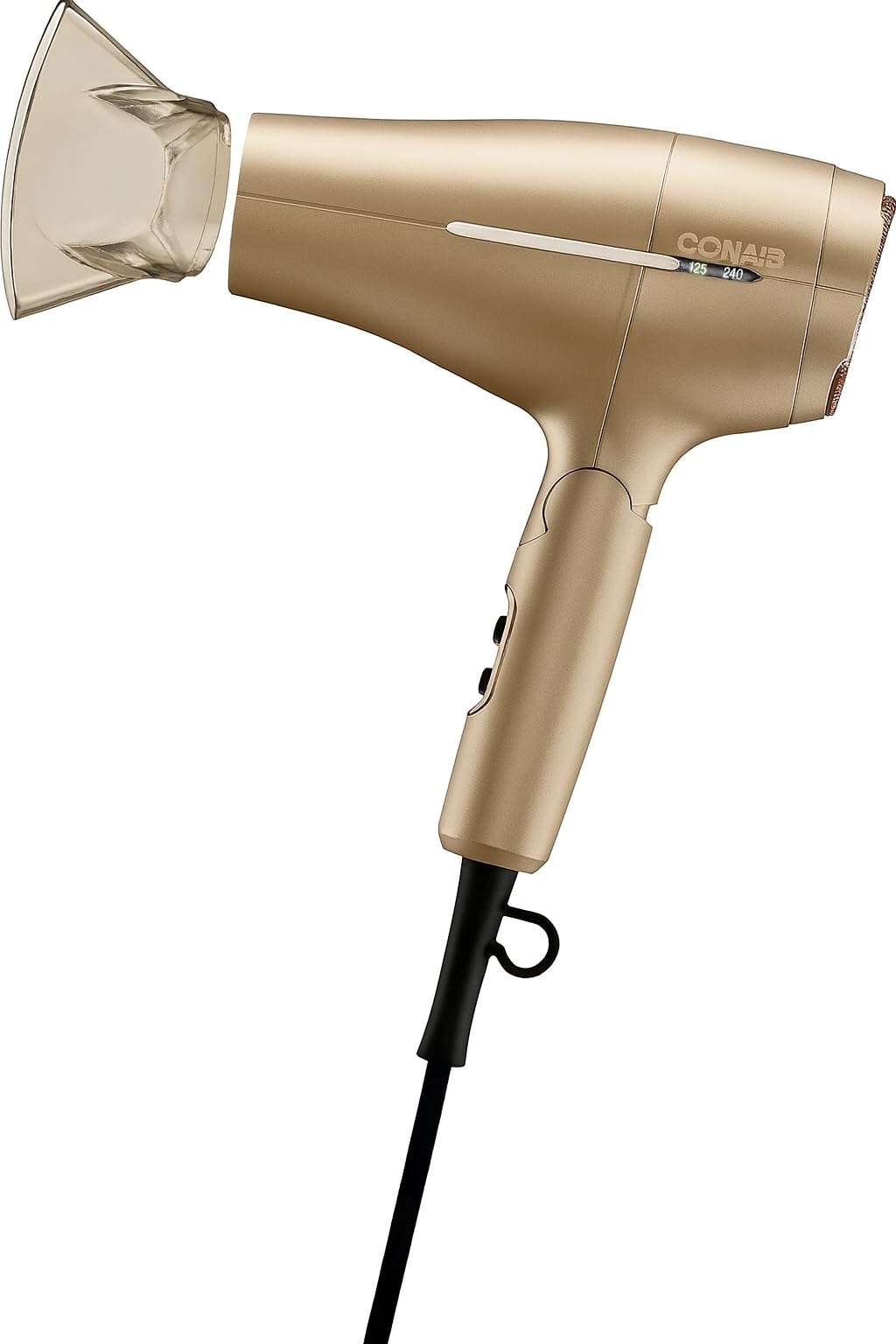 Conair travel hair dryer with folding handle, ideal for compact packing