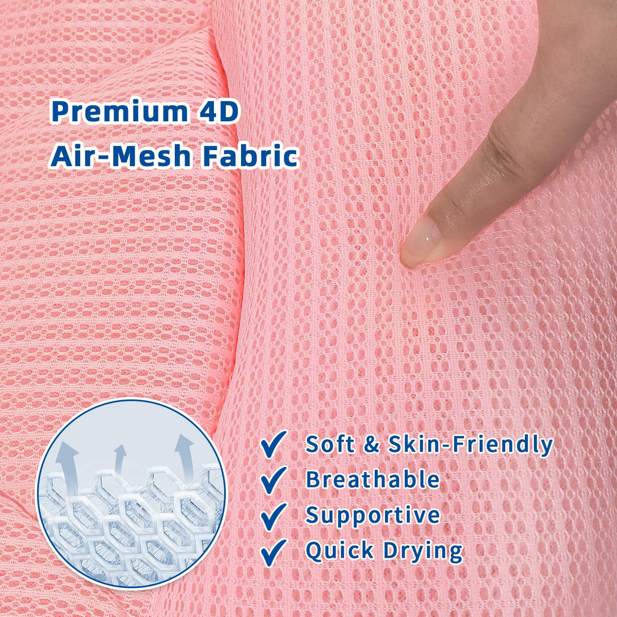 CONBELLA 4D air mesh bath pillow with breathable comfort