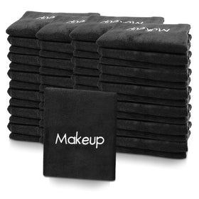 CONEHOY 52-piece black makeup washcloths for quick makeup removal on the go.