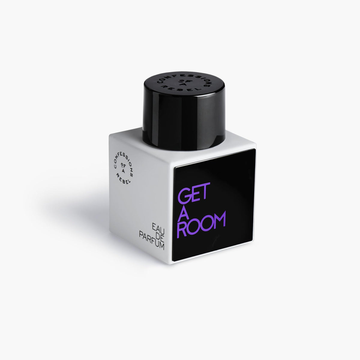 Confessions of a Rebel Get A Room bottle front view, travel-friendly design ideal for on-the-go use