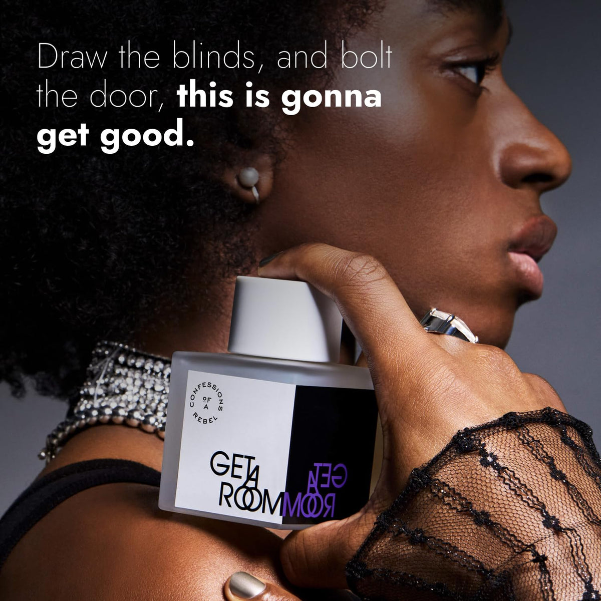Confessions of a Rebel Get A Room mini-bottle cap close-up, compact elegance for discreet carry