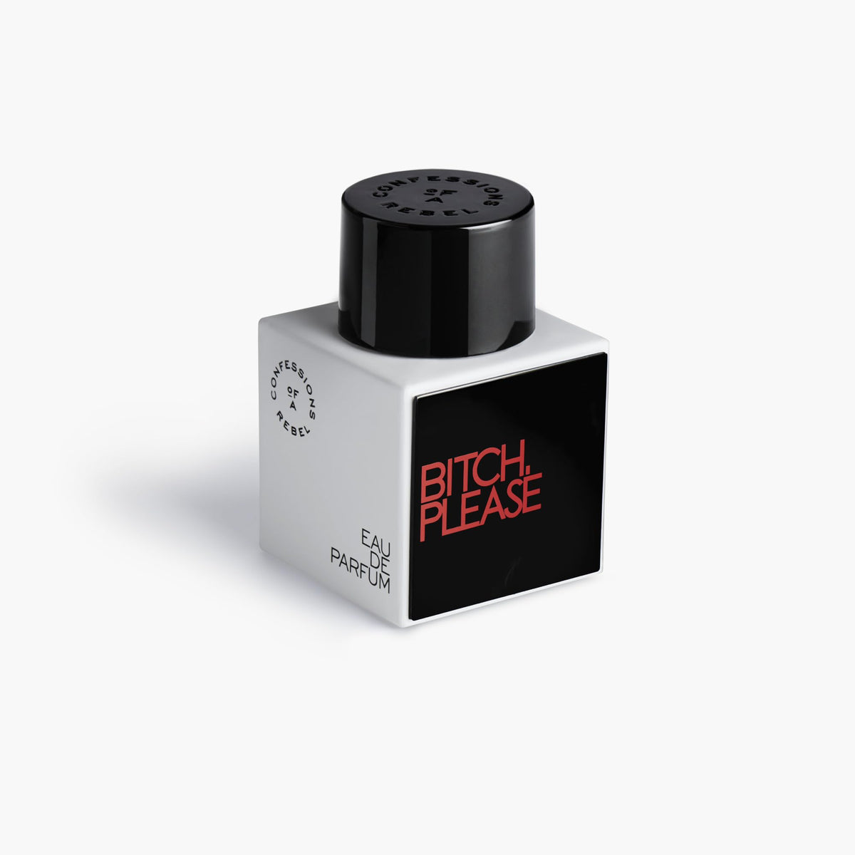 Confessions of a Rebel B*tch Please EDP bottle close-up for bold daily wear.