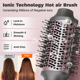 CONFU 4-in-1 styling tool for efficient drying and versatile straight or curled looks.