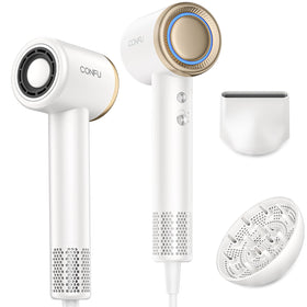 CONFU blow dryer front view for fast, even styling at home or on the go.