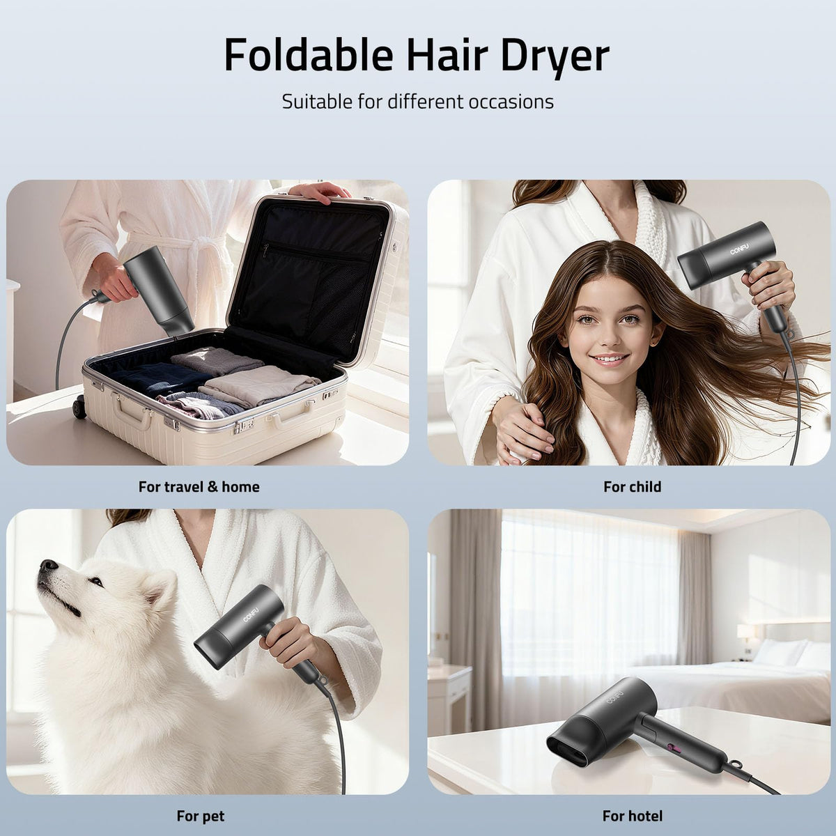 CONFU Diffuser Hair Dryer removable filter for easy cleaning