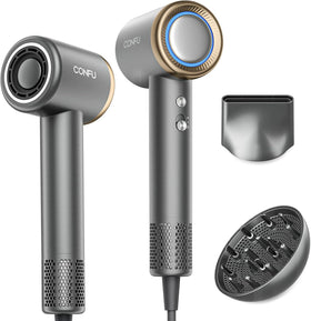 CONFU hair dryer with 110000rpm motor for fast, efficient drying.