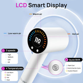 CONFU hair dryer cool shot button to set hairstyles.
