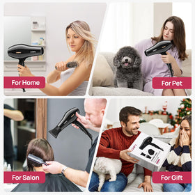 CONFU hair dryer 8-foot cord and hanging loop for easy storage