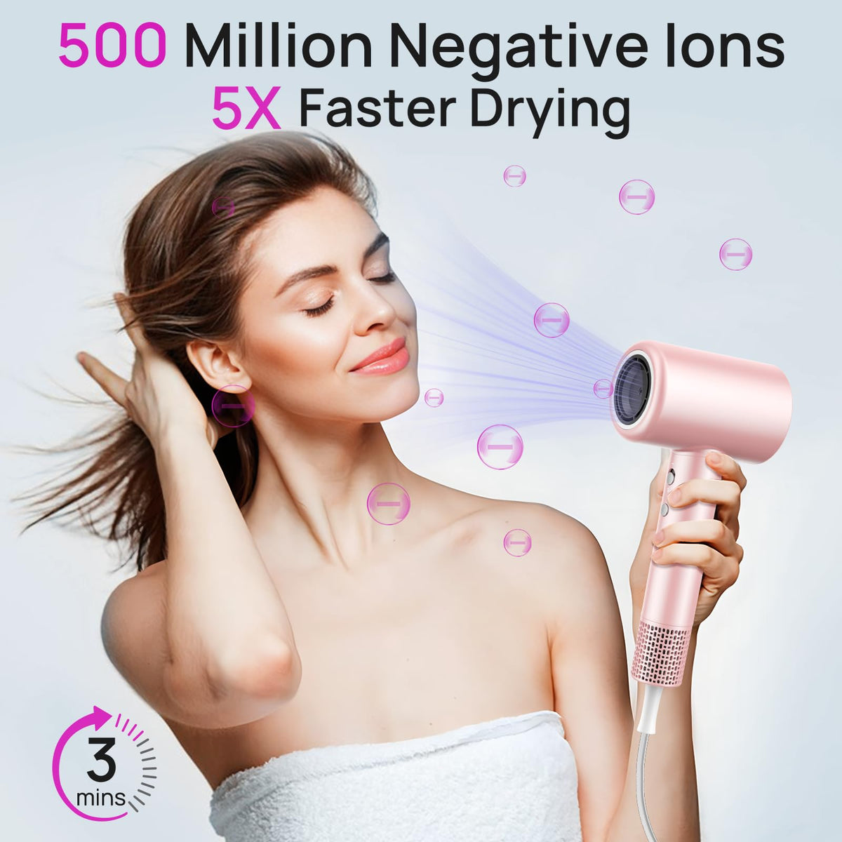 CONFU diffuser attachment provides even heat for smoother styling.