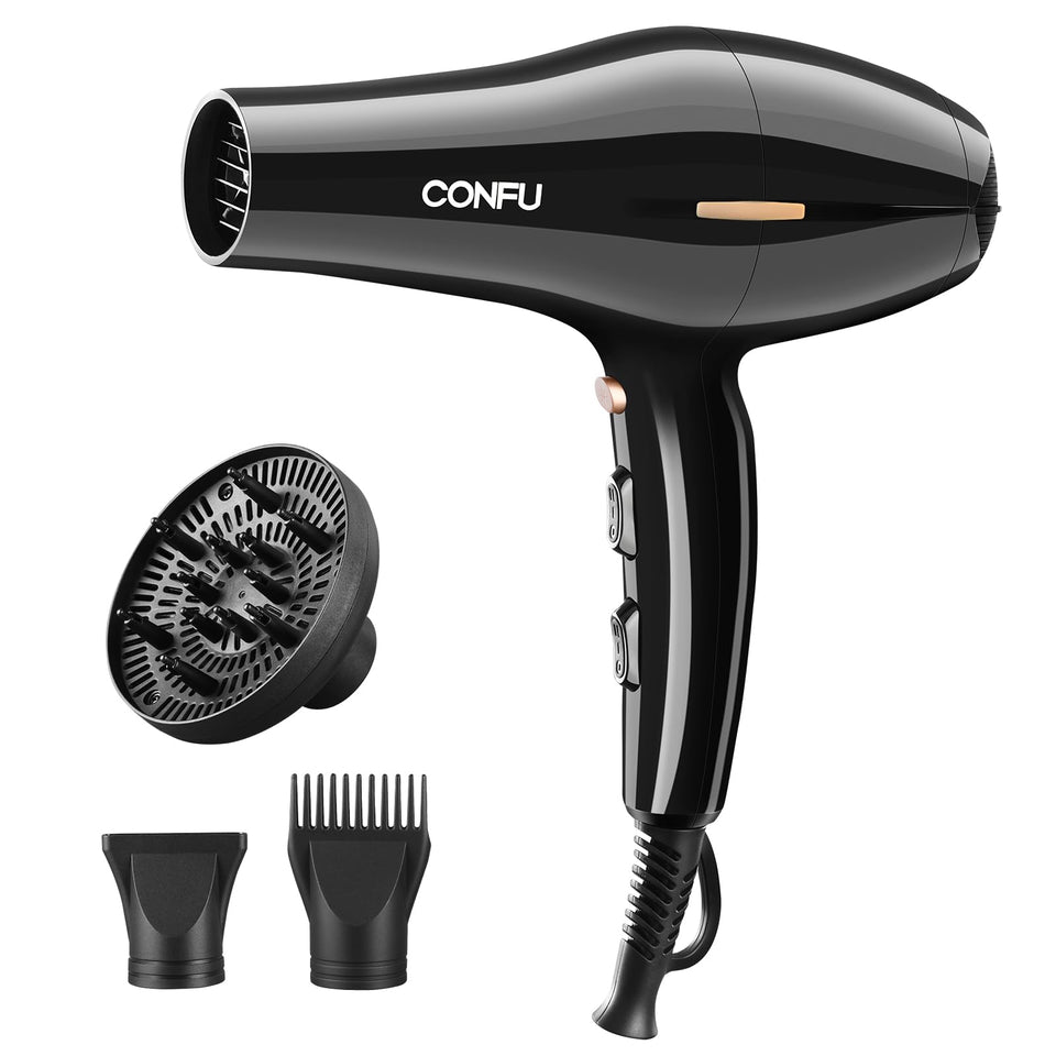 CONFU hair dryer with ergonomic design for comfortable styling during extended sessions