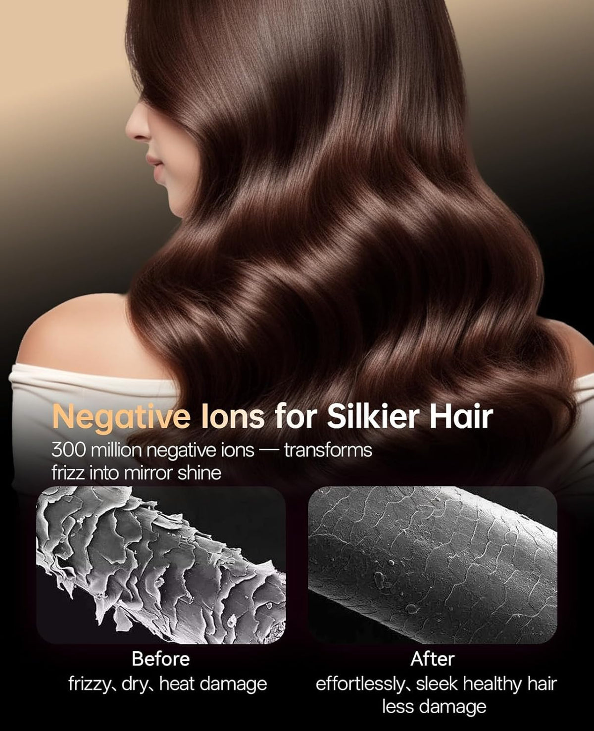 CONFU hair dryer with magnetic attachments for easy switching between diffusers and concentrators.