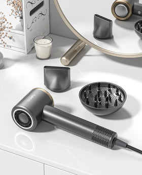 CONFU hair dryer with UL ALCI plug for safe use at home or travel.