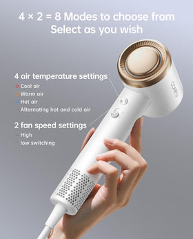 CONFU negative ion technology reduces static and boosts shine.